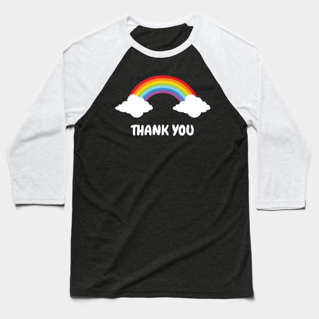 NHS Rainbow Thank you Baseball T-Shirt by Ruth Designs